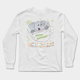 Happy Elephant - Wear it on every Wednesday Long Sleeve T-Shirt